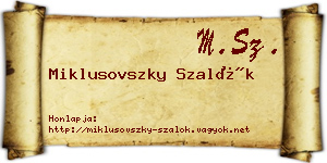 Miklusovszky Szalók névjegykártya